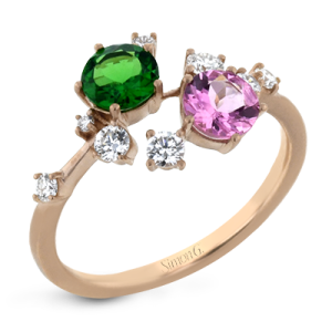 Color Ring in 18k Gold with Diamonds