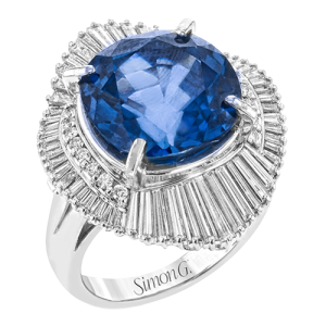 Color Ring in Platinum with Diamonds