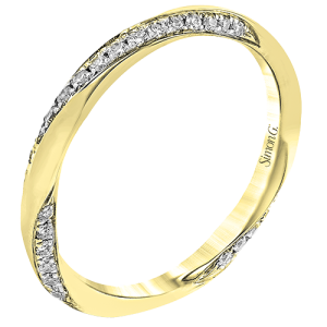 Wedding Band in 18k Gold with Diamonds