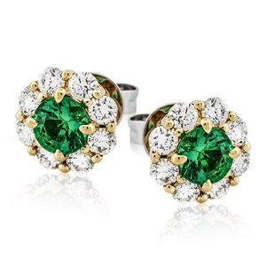 Color Earring in 18k Gold with Diamonds