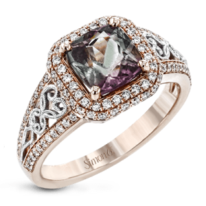 Color Ring in 18k Gold with Diamonds