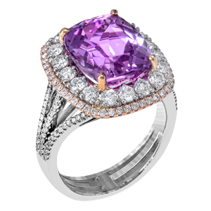 Color Ring in 18k Gold with Diamonds