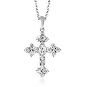 Cross Pendant in 18k Gold with Diamonds