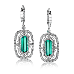 Color Earring in 18k Gold with Diamonds
