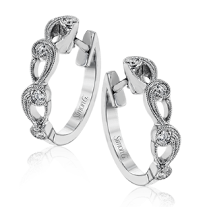 Hoop Earring in 18k Gold with Diamonds