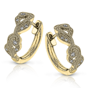 Hoop Earring in 18k Gold with Diamonds