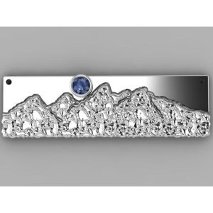 Sterling Silver Mountain Yogo Sapphire Neckpiece