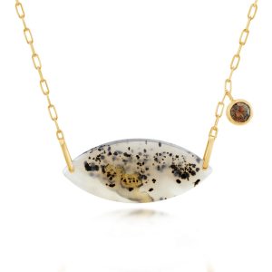 14K Yellow Gold Montana Agate Neckpiece