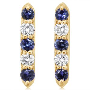14K White Gold Sapphire/Diamond Earrings