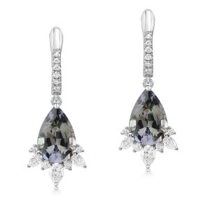 Platinum Peacock Tanzanite/Diamond Earrings