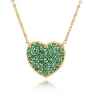 14K Yellow Gold Emerald Heart Neckpiece