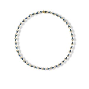 18K Yellow Gold Montana Sapphire/Diamond Neckpiece