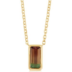 14K Yellow Gold Bi-Color Tourmaline Neckpiece