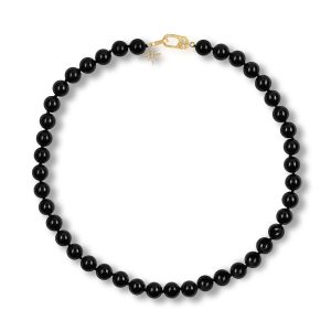 Spinel Bead Strand With14K Yellow Gold Parle Diamond Clasp and Diamond Star Charm