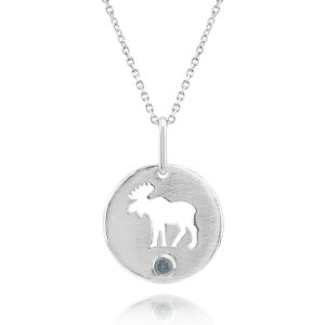 Sterling Silver Montana Sapphire Moose Pendant