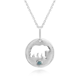 Sterling Silver Montana Sapphire Bear Pendant