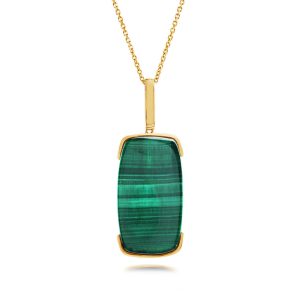14K Yellow Gold Malachite Pendant