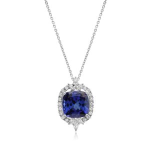 Platinum Tanzanite/Diamond Pendant