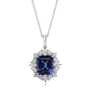Platinum Tanzanite/Diamond Pendant