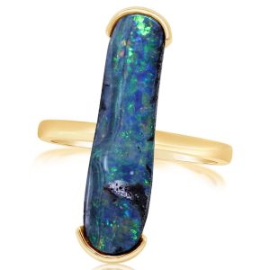 14K Yellow Gold Australian Boulder Opal Ring