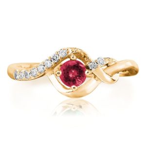 14K Yellow Gold Ruby/Diamond Ring