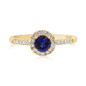 14K Yellow Gold Sapphire/Diamond Ring