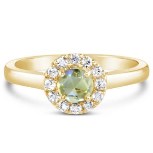 14K Yellow Gold Montana Sapphire/Diamond Ring