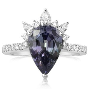 Platinum Peacock Tanzanite/Diamond Ring