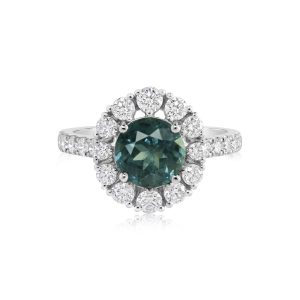 Platinum Montana Sapphire/Diamond Ring