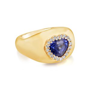 18K Yellow Gold Ceylon Sapphire/Diamond Ring