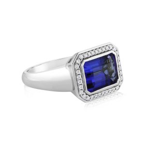 Platinum Tanzanite/Diamond Ring