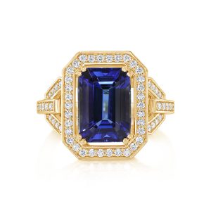 18K Yellow Gold Tanzanite/Diamond Ring