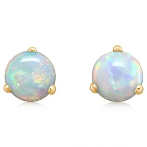 14K Yellow Gold Australian Opal Martini Earrings
