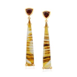 14K Yellow Gold Montana Agate/Fancy Citrine Earrings