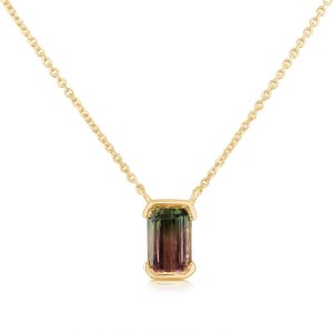 14K Yellow Gold Bi-Color Tourmaline Neckpiece