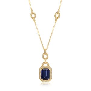 18K Yellow Gold Tanzanite/Diamond Neckpiece