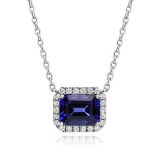 Platinum Tanzanite/Diamond Pendant