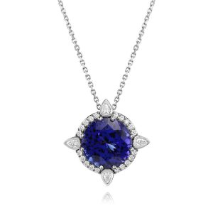 Platinum Tanzanite/Diamond Pendant