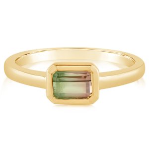 14K Yellow Gold Bi-Color Tourmaline Ring