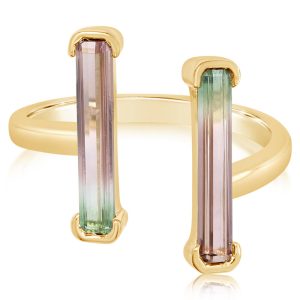 14K Yellow Gold Bi-Color Tourmaline Ring