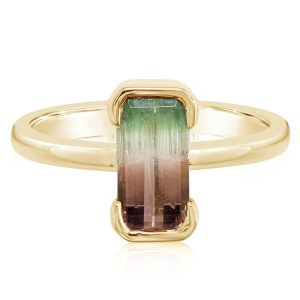 14K Yellow Gold Bi-Color Tourmaline Ring