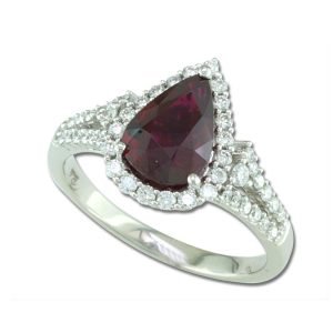18K White Gold Mozambique Ruby/Diamond Ring