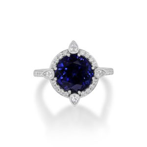 Platinum Tanzanite/Diamond Ring