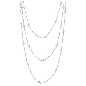 Long Plain Bezel Diamonds by the Yard Necklace