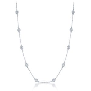 Diamonds by the Yard Necklace w/Milgrain Border