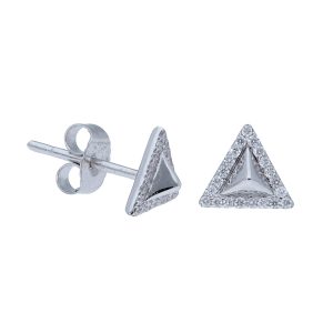Polished Pyramid with Pave Diamond Border