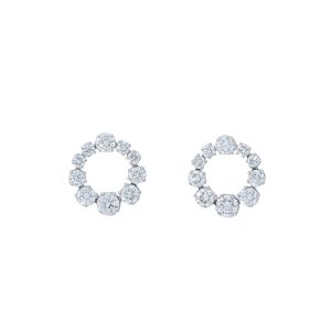 Graduated Diamond Circle Stud Earrings