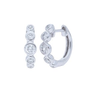 Graduated Diamond Bezel Huggie Earrings