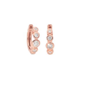 Graduated Diamond Bezel Huggie Earrings