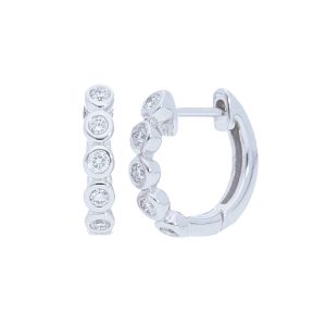 Diamond Bezel Huggie Earrings
